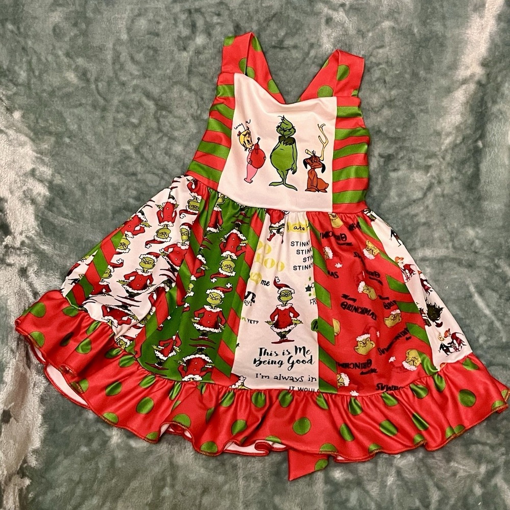 Grinch Twirl Christmas Dress Soft Toddler Size 12-18 Month